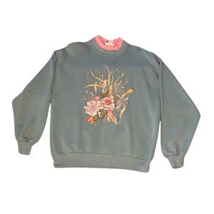 Vintage Floral Mouse Collared Crewneck